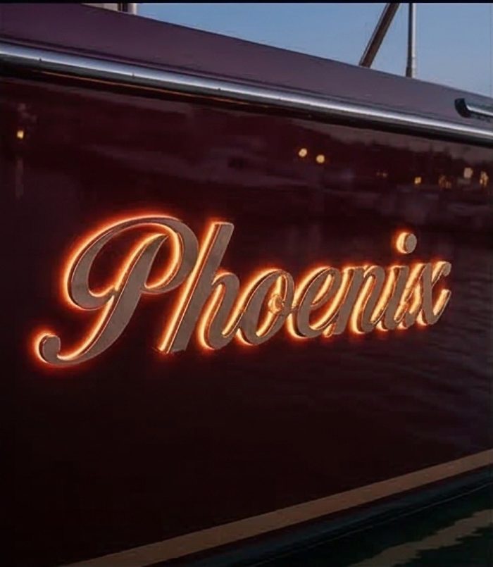 Aquila illuminated boat name sign